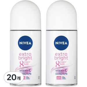 니베아 데오드란트 롤온 엑스트라 브라이트, 50ml, 20개