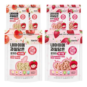 내아이애 과일담은 자일리톨 쌀과자 (사과 3개+딸기 3개) 6개, 사과, 딸기, 1세트, 30g