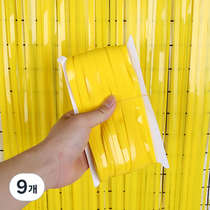 마켓에이 러버 마카롱컬러 파티커튼 1 x 3 m, 옐로우, 9개