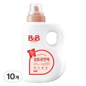비앤비 비자극 유아 섬유유연제 시그니처 알러젠프리 자스민앤로즈향 용기형, 1.5L, 10개