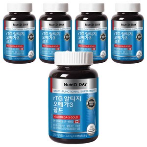 뉴트리디데이 rTG 알티지 오메가3 골드, 90정, 5개