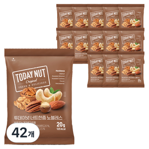 투데이넛 2주플랜 너트한줌 노블레스, 20g, 42개