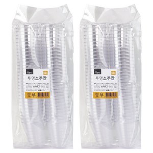 생활미소 투명한 소주잔 65ml, 60개입, 2개