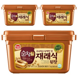 순창궁 재래식 된장, 1kg, 3개