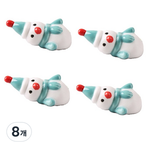 귀여운 눈사람 세라믹 젓가락 받침 홀더, 블루, 8개