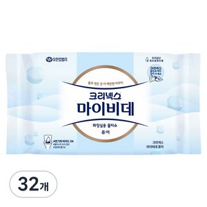 크리넥스 마이비데 퓨어 화장실용 물티슈 일반형, 55g, 40매, 32개