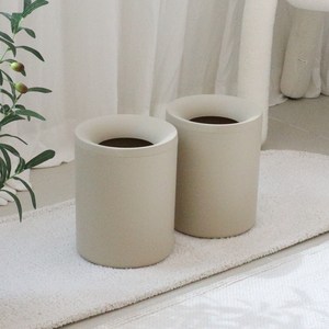 프로메이드 도넛빈 오픈형 휴지통 8L, 샌드베이지