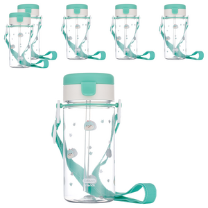 에디슨 프렌즈 흘림방지 에코젠 빨대컵, 350ml, 6개, 공룡에디노