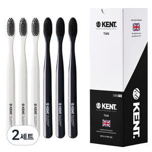 켄트 초극세모 칫솔 탄 2종, 6개입, 2개