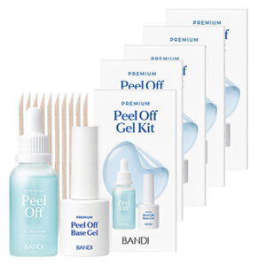 반디BANDI 프리미엄 필오프 베이스젤 + 리무버 키트 40ml 세트, 투명, 5개