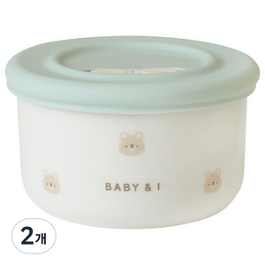 베이비앤아이 도자기 이유식 보관용기, 고미, 2개, 200ml