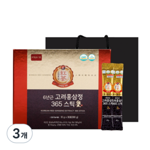 정원삼 6년근 고려홍삼정 365 스틱 황, 300g, 3개