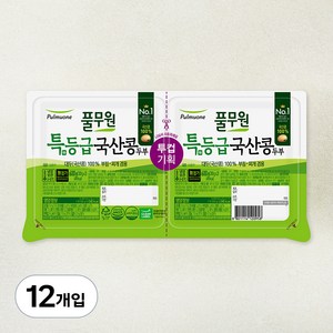풀무원 특등급 국산콩 두부 부침찌개 겸용, 300g, 12개입
