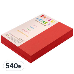 종이문화 두꺼운양면 카드지 레인보우카드 No.29 레드, 540매