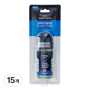 니베아맨 롤온 쿨 앤 킥 데오도란트, 50ml, 15개