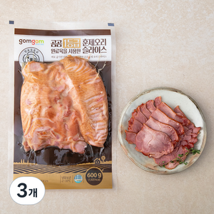 곰곰 1등급 원료육을 사용한 훈제오리슬라이스 (냉장), 600g, 3개