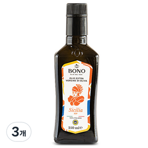 보놀리오 보노 IGP 시칠리아 엑스트라버진 올리브오일, 250ml, 3개
