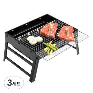 루아즈 캠핑 화로대 불멍 야외바베큐 숯불 스텐화로 그릴, 3세트