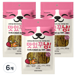 코코브라운 고양이 프리미엄 육포 맛있꾸냥, 연어, 50g, 6개