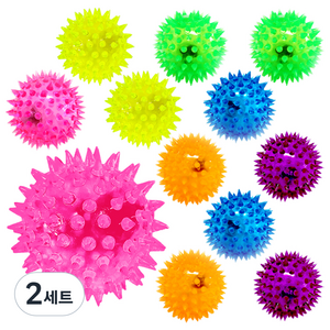 아가플러스 소리나는 반짝 LED 탱탱 성게볼 12p, 랜덤 발송, 2세트