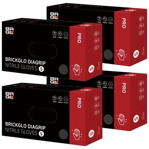 브릭글로 다이아그립 프로 니트릴 장갑 50p, 블랙, S, 4개