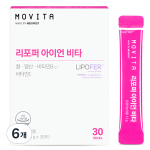 모비타 메디포스트 리포퍼 아이언 비타 철분 30p, 45g, 6개