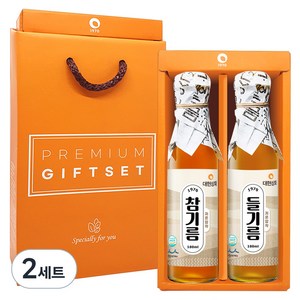 대현상회 저온 압착 참기름 180ml + 들기름 180 ml 선물세트, 2세트
