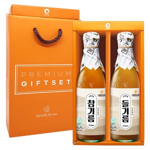 대현상회 저온압착 참기름 350ml + 들기름 350ml 선물세트, 1세트