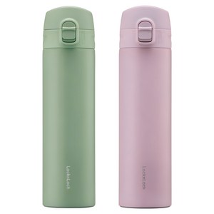 락앤락 데일리 슬림핏 원터치 텀블러, 그린, 바이올렛, 400ml, 2개