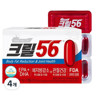 크릴56 크릴오일 30g, 30정, 4개