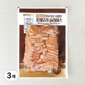 곰곰 1등급 원료육을 사용한 훈제오리슬라이스 (냉장), 600g, 3개