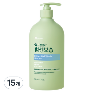 그린핑거 힘센보습 에센셜 바디워시, 500ml, 15개