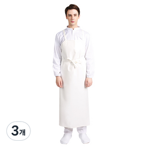 웰프런 우레탄 방수앞치마 H형 특대, 무광화이트, 3개