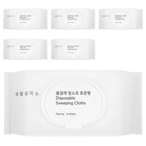 생활공작소 물걸레 청소포 표준형 24매, 6개
