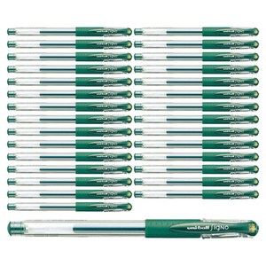시그노 유니볼 UM-151 펜 0.38mm, 그린블랙, 30개
