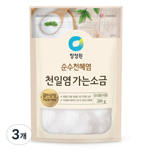 대상 천일염 가는소금, 280g, 3개
