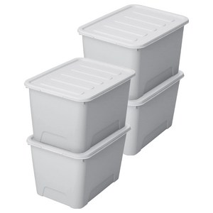 가쯔 국내 제조 마카롱 리빙박스, 라이트그레이, 120L, 4개