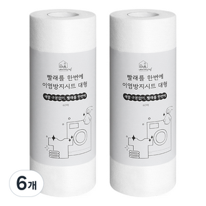 네이쳐리빙 빨래를 한번에 이염방지시트 대형, 60개입, 6개