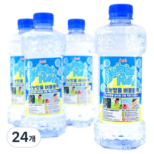 스투피드 비눗방울 용액 버블 리필액 500ml, 무색, 24개