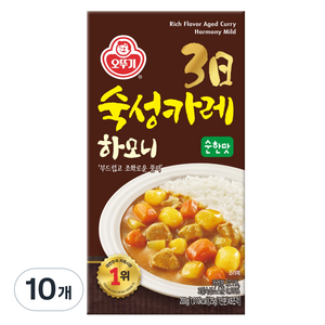 오뚜기 3일 숙성 고형 카레 하모니 순한맛, 200g, 10개