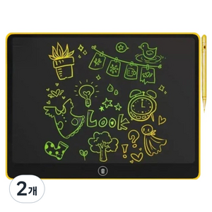 키드아이템 컬러 와이드 양면 LCD 전자 메모보드 222 x 274 mm, 랜덤발송, 2개, 1개입