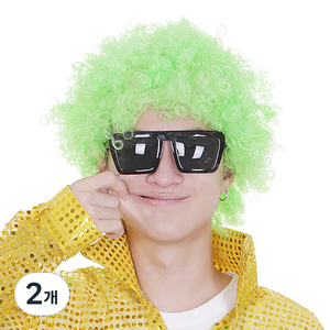 파티공구 삐에로 가발 2p, 그린, 2개