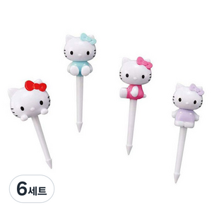 스케이터 산리오 헬로키티 소풍 도시락 데코픽 4종 세트, 4개, 6세트