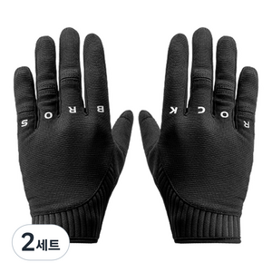 락브로스 스마트폰터치 자전거 장갑 양손착용 세트 S777BK, 블랙, 2세트