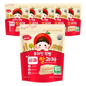 퓨어잇 떡뻥 쌀과자, 쌀+사과 혼합맛, 30g, 6개