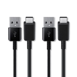 언박싱 삼성호환 USB C타입 고속 충전 케이블, 2m, 블랙, 2개
