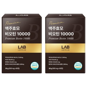랩온랩 맥주효모 비오틴 10000, 60정, 2개