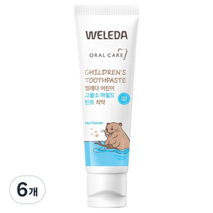 벨레다 어린이 고불소 마일드 민트 치약, 50g, 6개