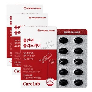 케어랩 올인원 블러드케어 혈압 혈당 혈행 콜레스테롤, 3개, 60정