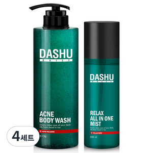 다슈 데일리 아크네 릴렉스 스크럽 바디워시 513ml + 올인원 미스트 200ml, 4세트